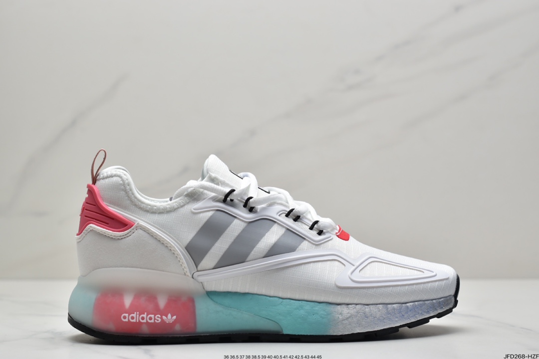 170  Adidas Originals ZX 2K Boost 全新爆米花缓震休闲运动跑鞋FX7054