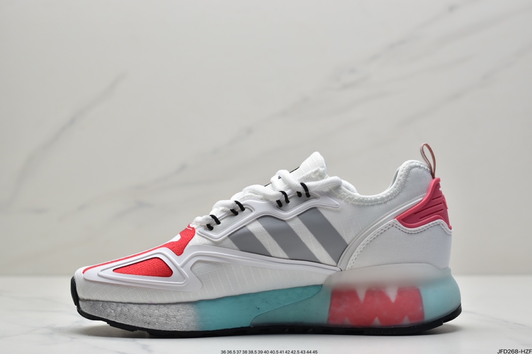 170  Adidas Originals ZX 2K Boost 全新爆米花缓震休闲运动跑鞋FX7054