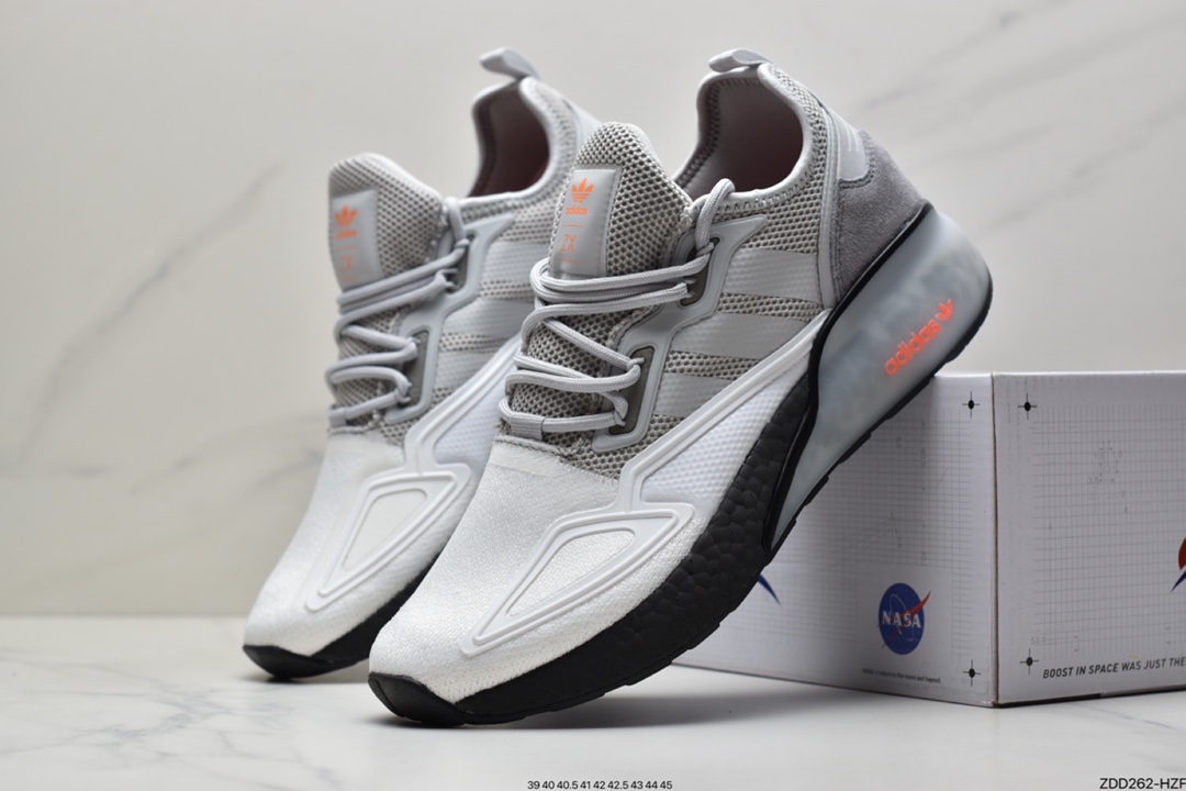 230 阿迪达斯Adidas Originals ZX 2K Boost 全新爆米花缓震休闲运动跑鞋 H67573