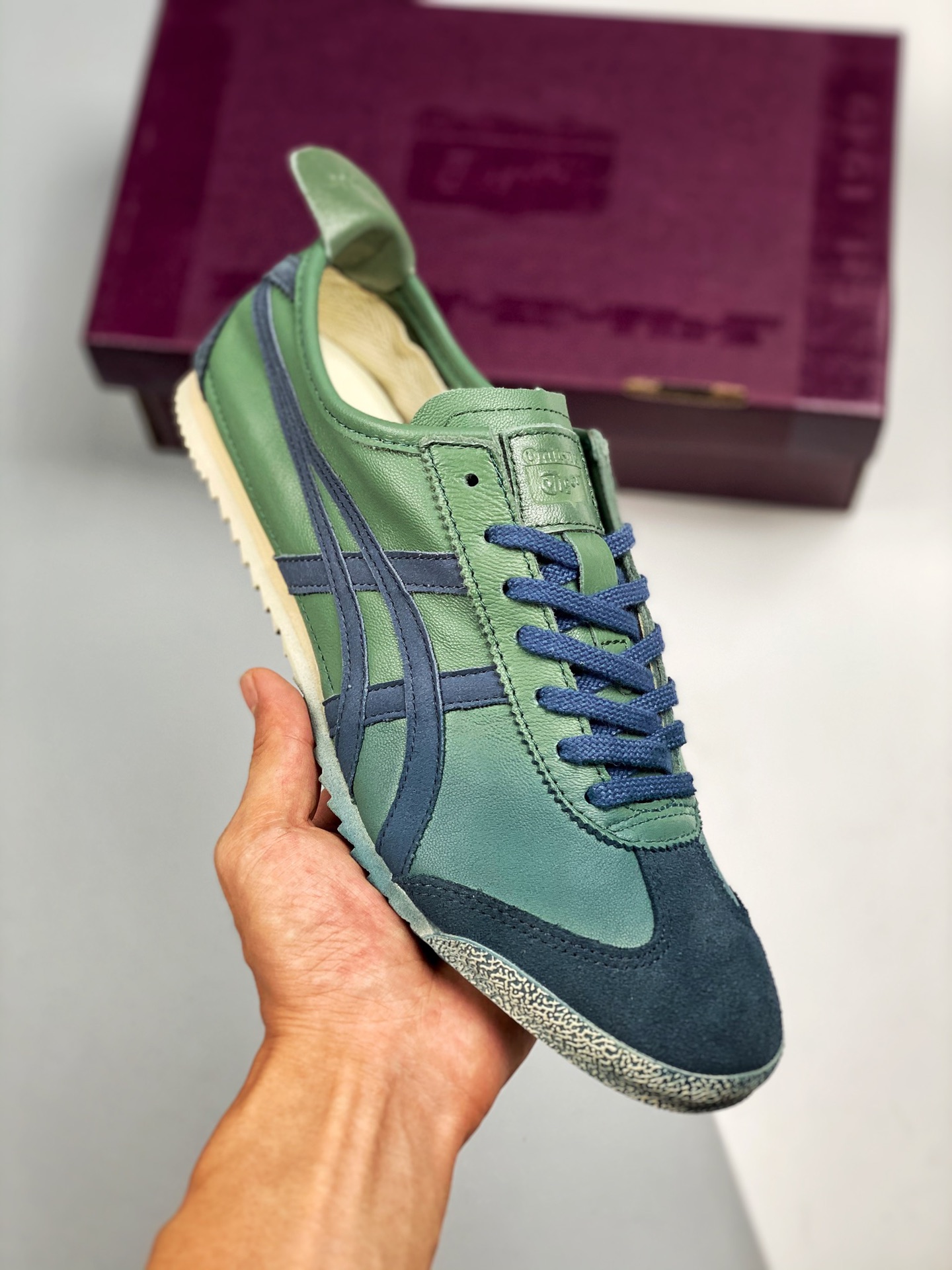 Asics Onitsuka Tiger caja roja, versión escaneable, etiqueta original de piel de cordero de primera capa, alta probabil…