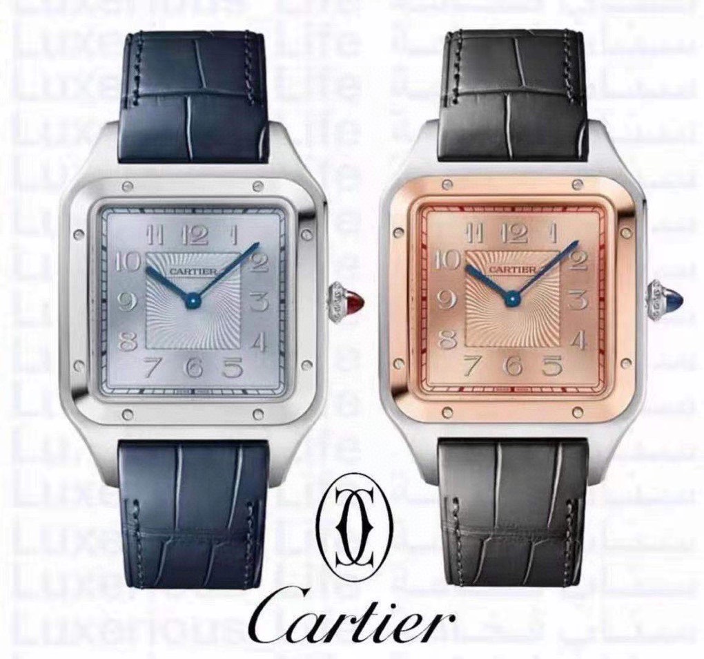 Cartier Sanctuary’s Fat Dumont Wristwatch: Quality Bar, Deep Waterproof, Swiss Quartz, Sapphire Crystal.