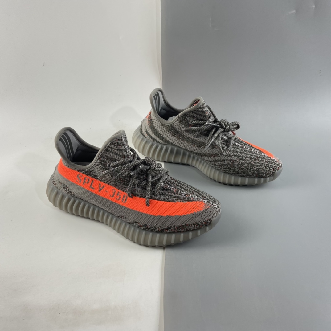 P200  联乘侃爷Kanye West x Ad Yeezy Boost 350 V2”Beluga/Reflectiv”百搭轻便爆米花中底休闲运动慢跑鞋“初代灰橙满天星”GW1229