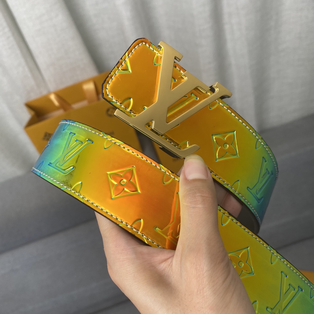 Louis Vuitton Belts Splicing Patent Leather Spring/Summer Collection