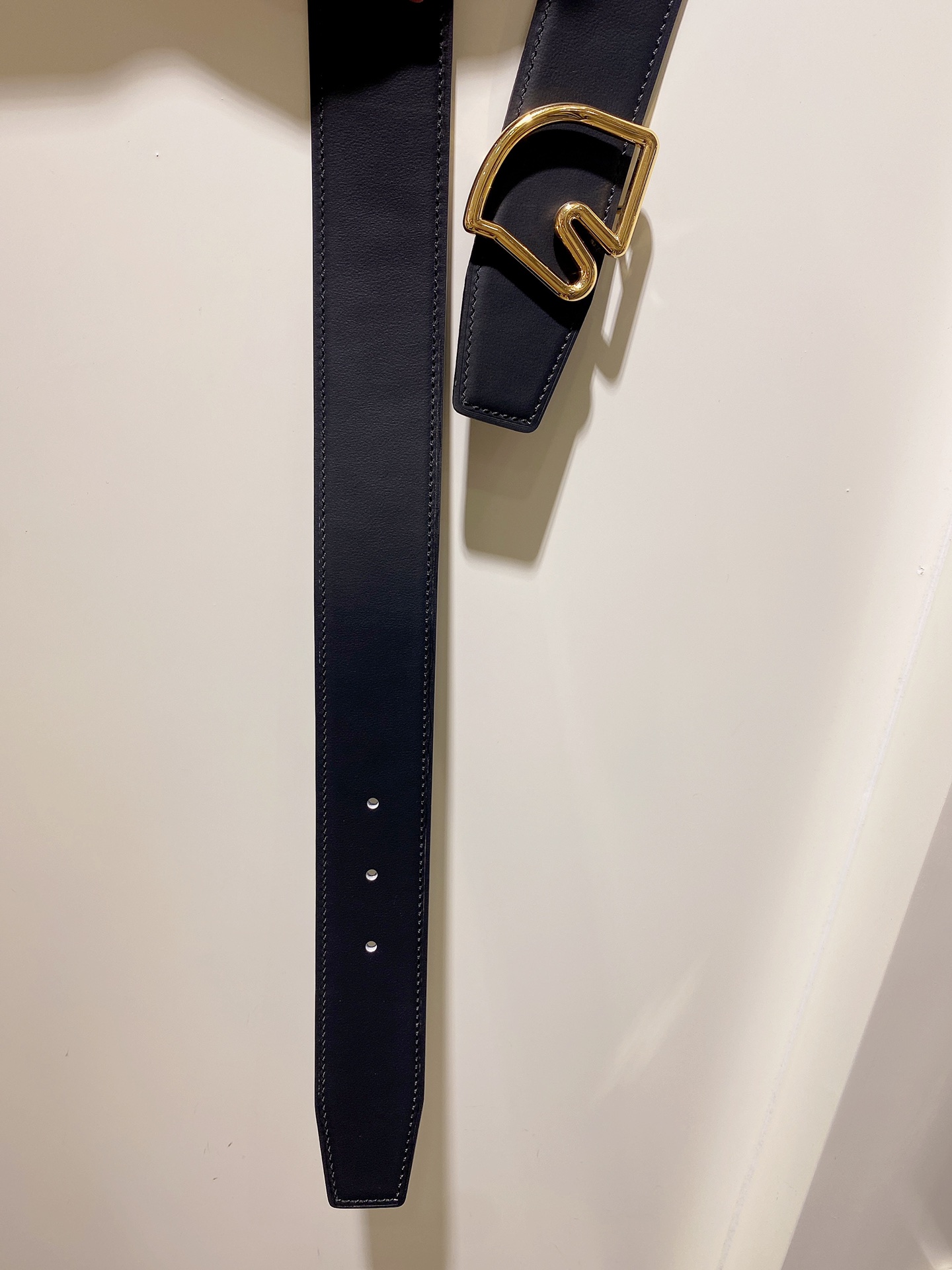 爱马仕镀钯金属皮带扣&Esom小牛皮