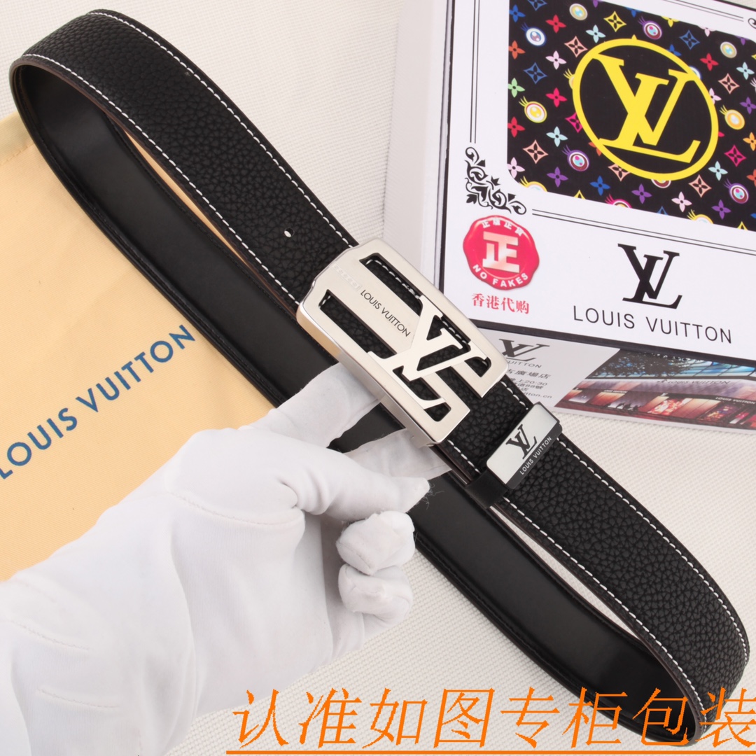 腰带皮带LV路易威登原单牛皮皮带男款