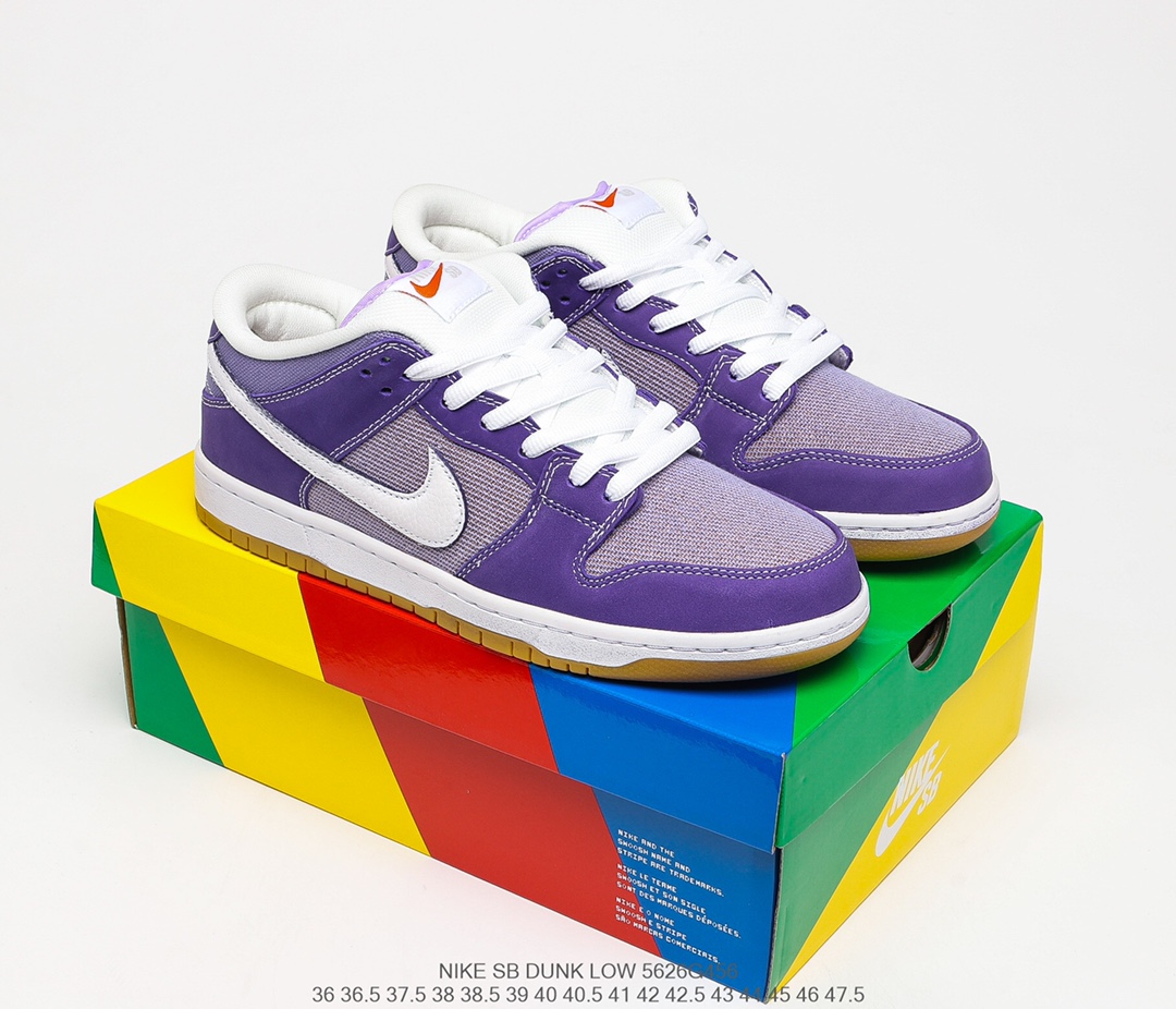 320 Nike SB Dunk Low PRO”Lavender White”扣篮系列低帮休闲运动滑板板鞋“薰衣草紫白橙标”DA9658-500