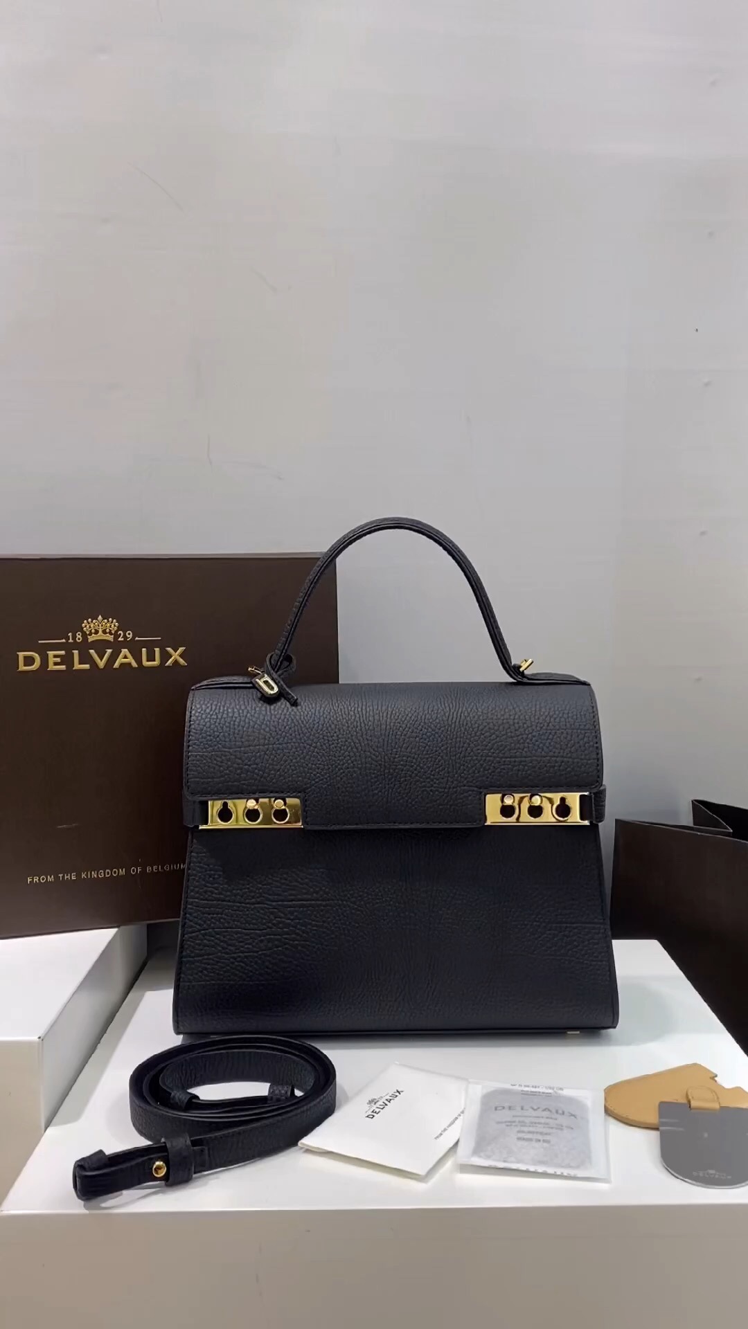 Louis Vuitton Delvaux original leather [Delvaux] Tempete MM cow neck pattern leather, ready-made shooting