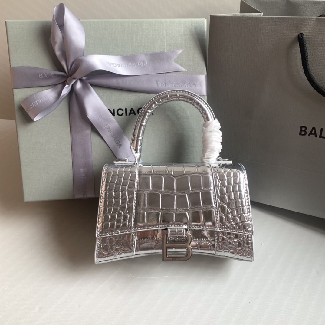 Balenciaga Borsette Borse Hourglass Argento