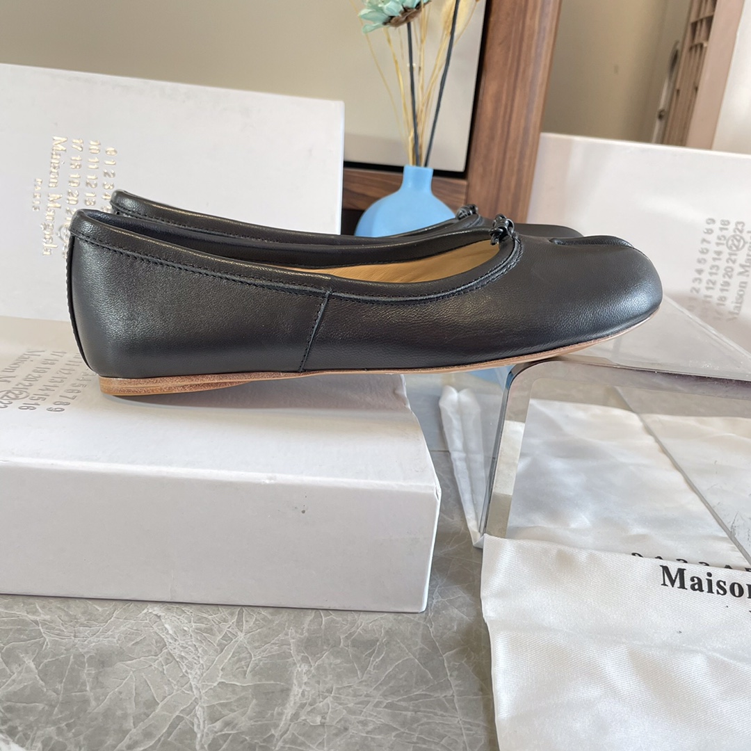 Maison Margiela Women's Black Tabi Leather Ballerina Shoes Size 35-40 9 i1627293772 7262 7