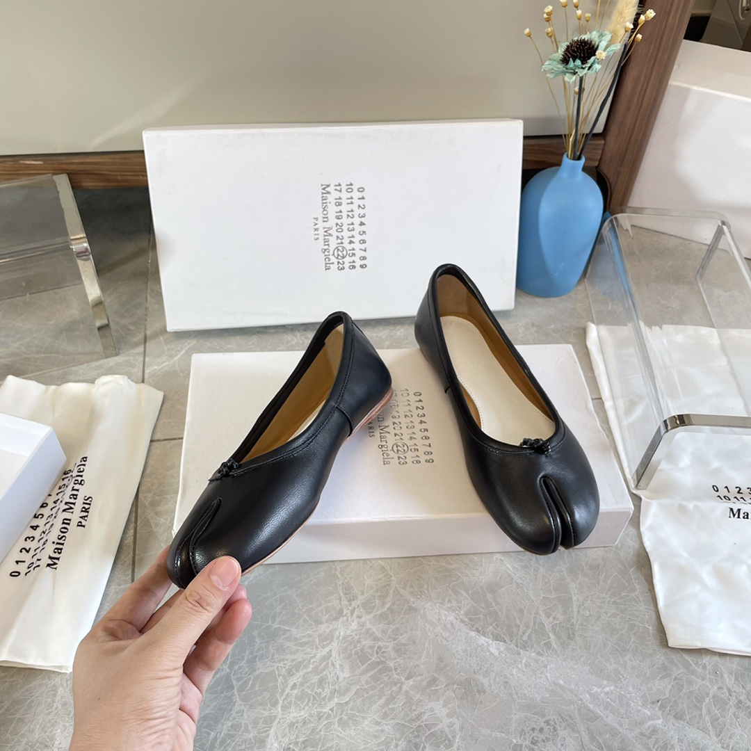 Maison Margiela Women's Black Tabi Leather Ballerina Shoes Size 35-40 7 i1627293772 7381 4