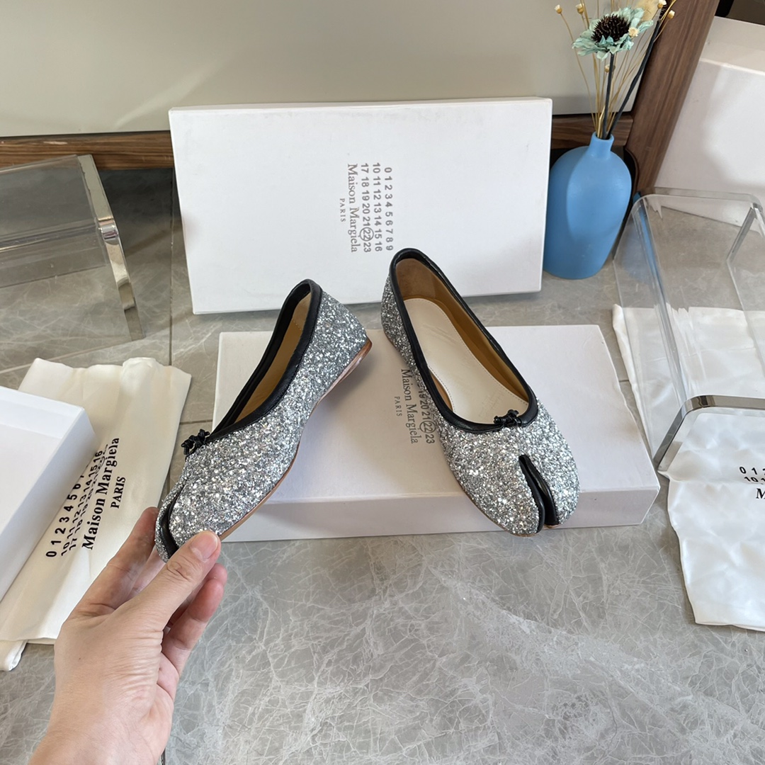 Maison Margiela Tabi Ballerina Flats Glitter Lambskin Leather Shoes 6 i1627293834 9383 3