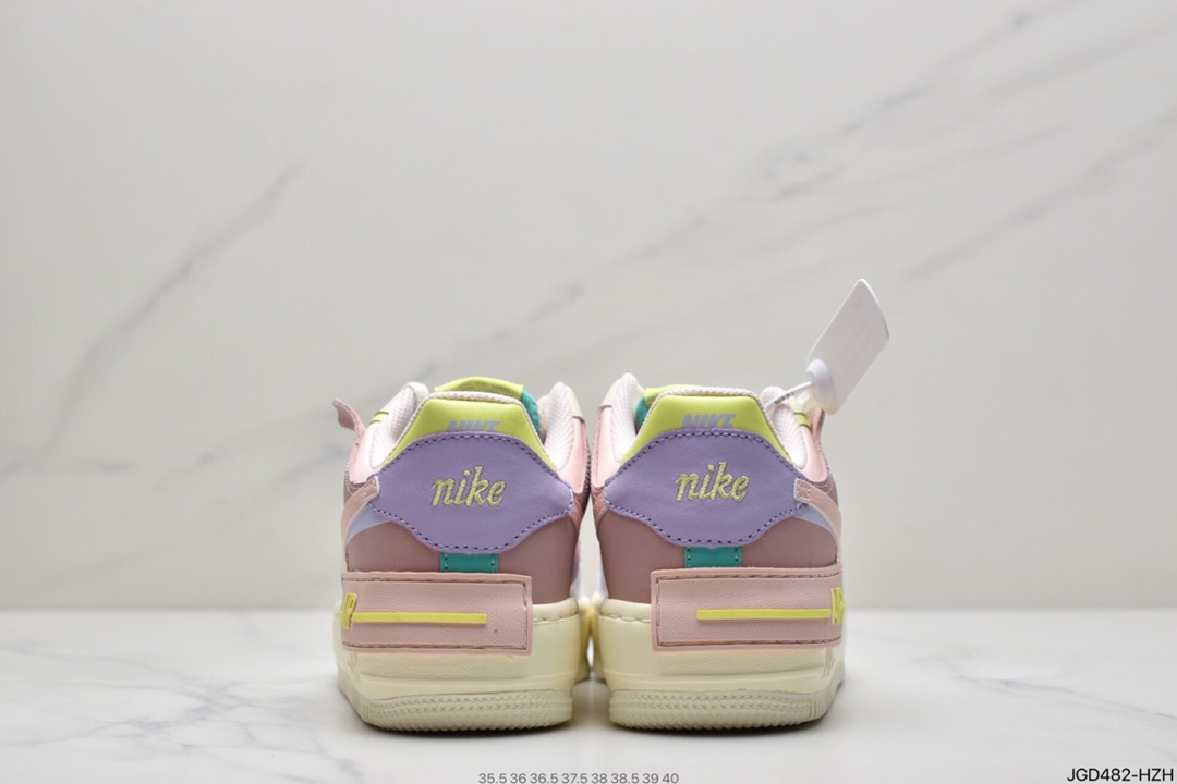 180 耐克Nike WMNS Air Force 1 Shadow 马卡龙空军一号轻量增高低帮百搭板鞋 CI0919-100