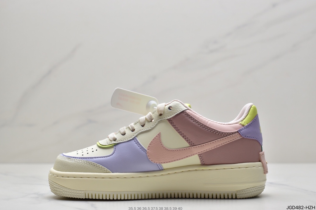 180 耐克Nike WMNS Air Force 1 Shadow 马卡龙空军一号轻量增高低帮百搭板鞋 CI0919-100