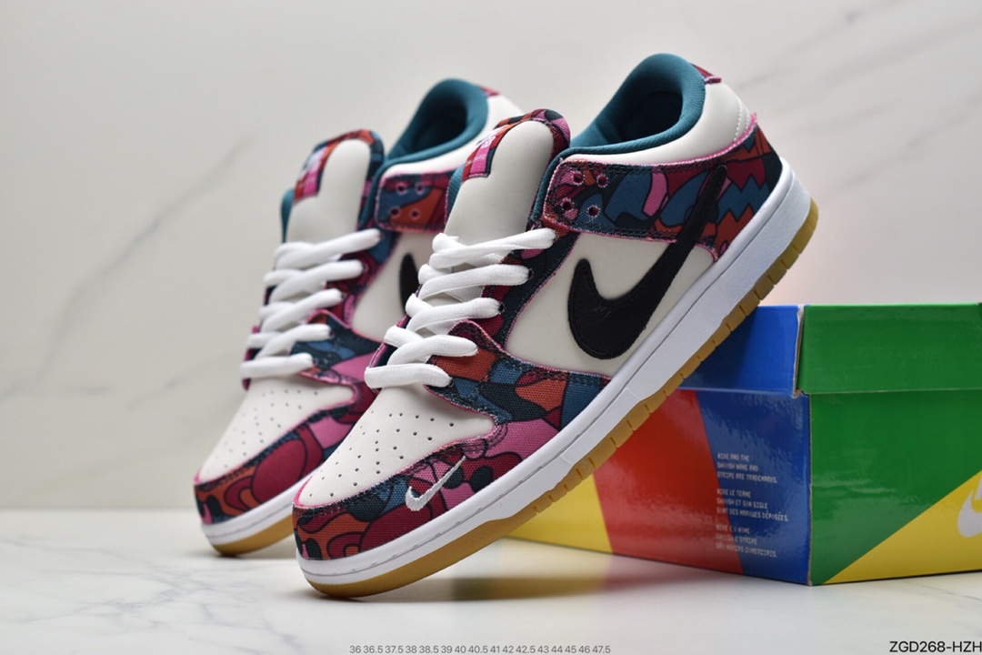 290  Parra x Nike SB Dunk Low”Multi-Color 2021”扣篮系列低帮休闲运动滑板板鞋 DH7695-600