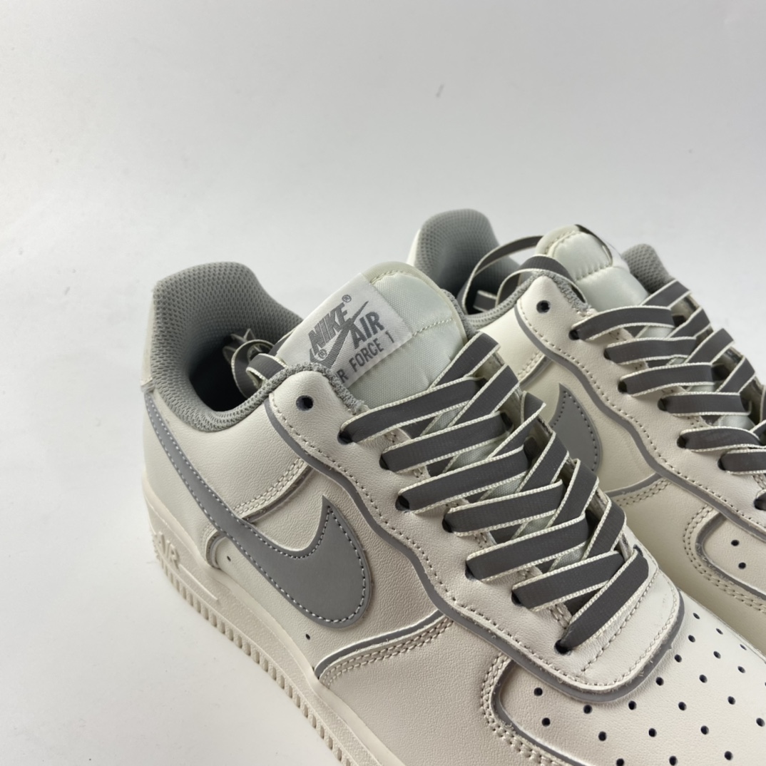 P240  Nk Air Force 1 Low 空军一号米白3M反光低帮休闲板鞋 BQ8228-366