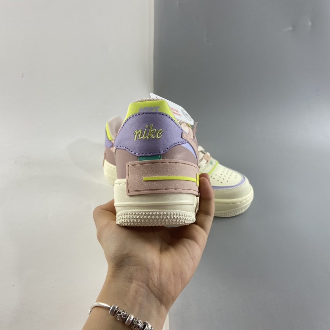 P200   Nk Air Force 1 Shadow 空军一号轻量增高低帮百搭板鞋”拼接马卡龙” CI0919-700