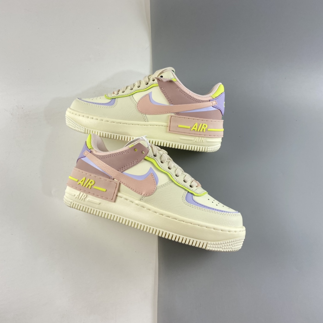 P200   Nk Air Force 1 Shadow 空军一号轻量增高低帮百搭板鞋”拼接马卡龙” CI0919-700