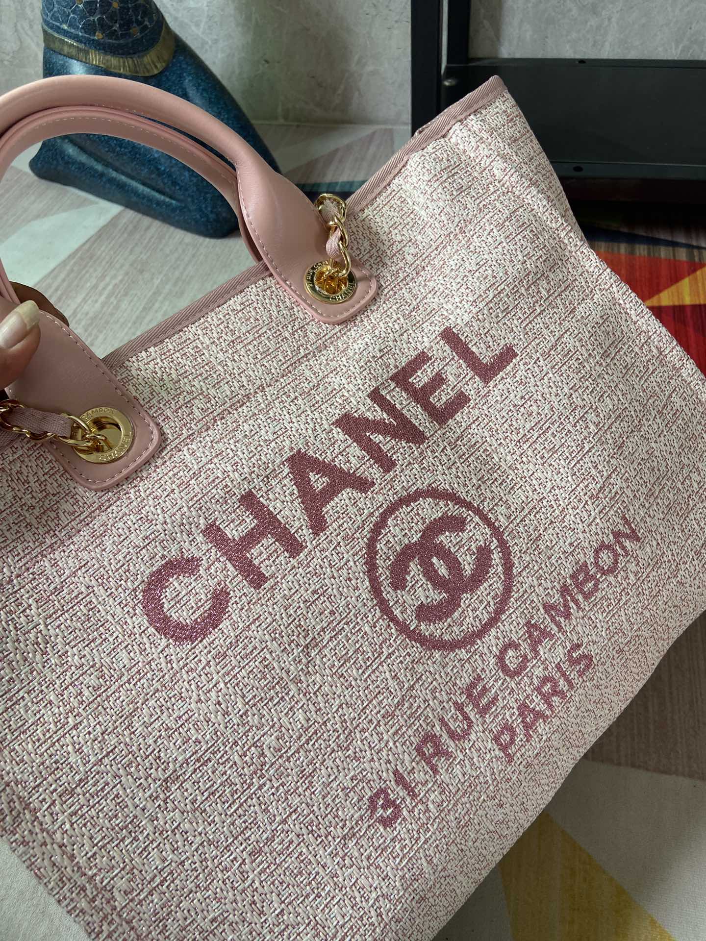 ️💕CHANEL 66941 #大号沙滩牛仔帆布包🍎chanel d 4
