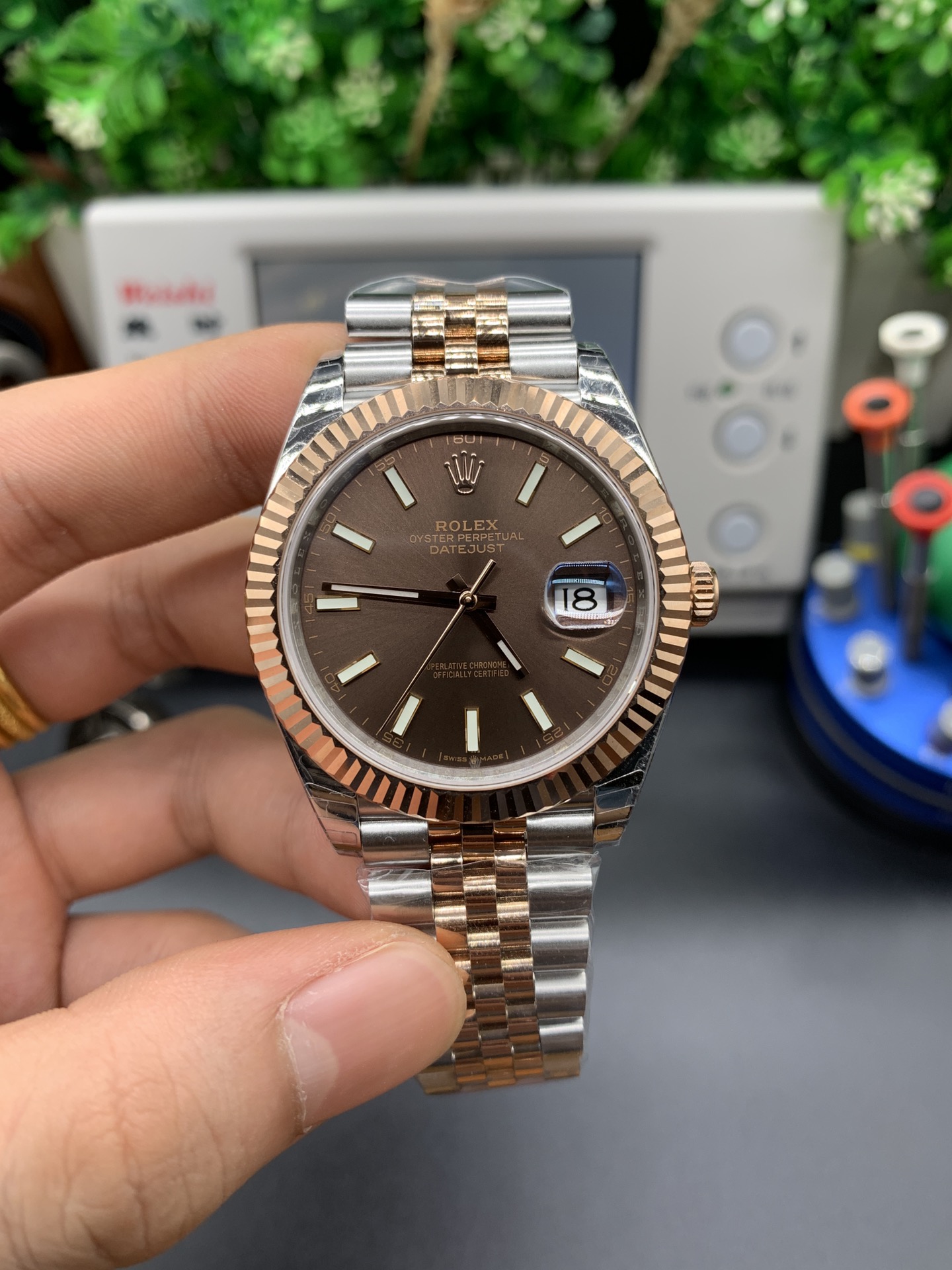 ROLEX ロレックス デイトジャスト コンビ ブラウン文字盤-トップクオリティ
