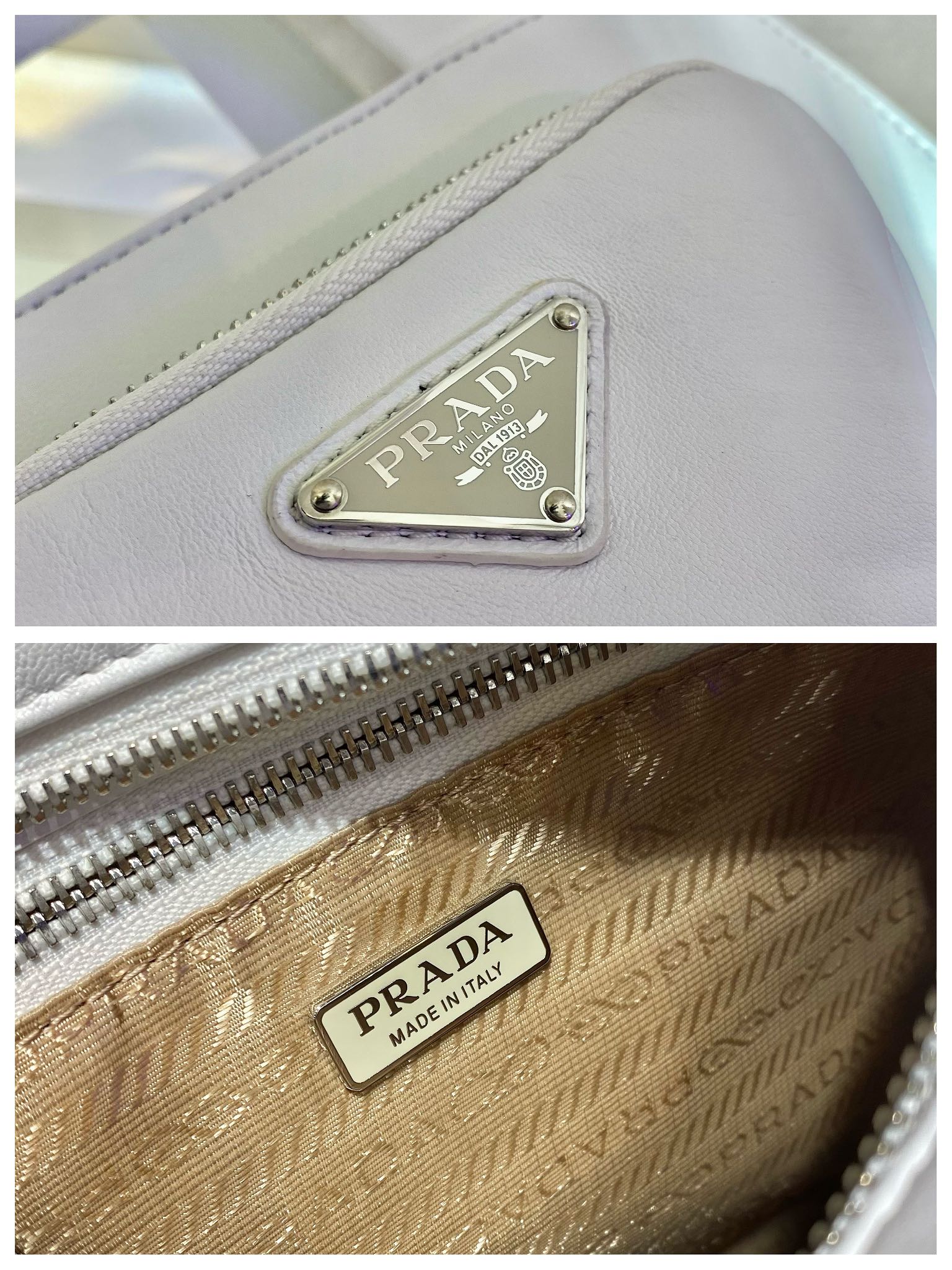 PRADA普拉达进口小羊皮女士托特包1BG418