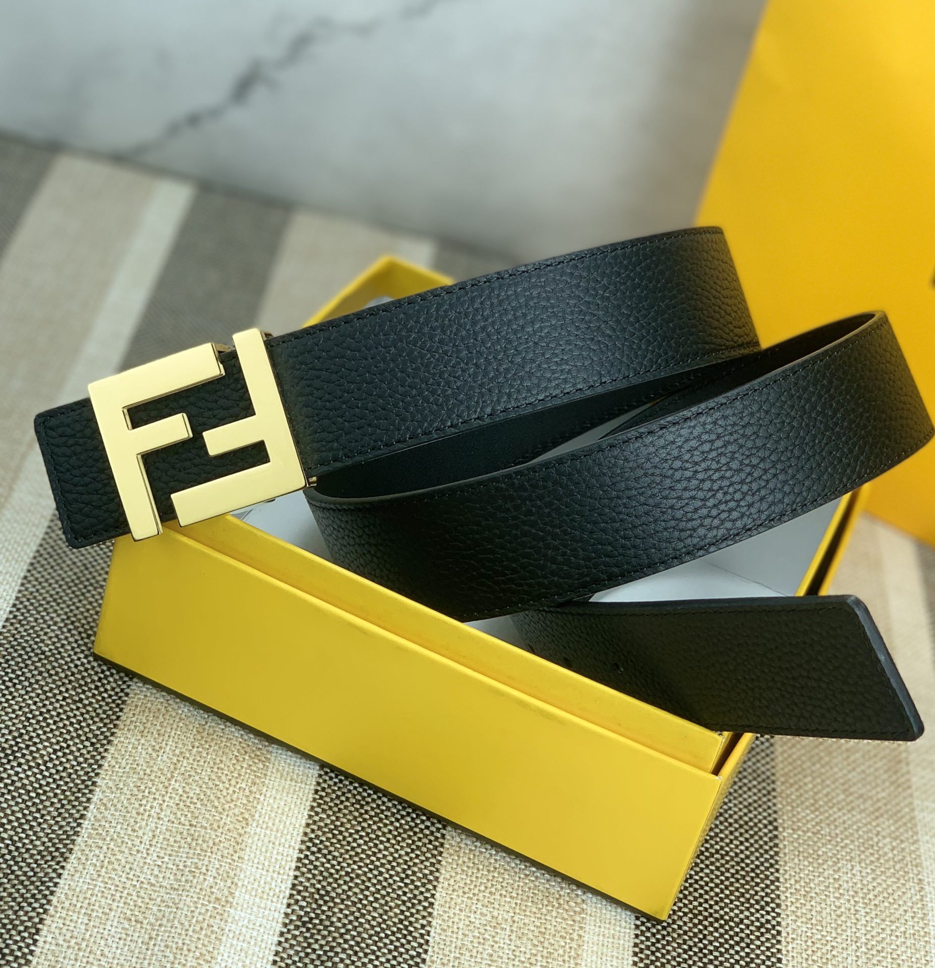 [Fendi Belts]FENDl Fendi Width 40MM Double sided original calfskin with a sing