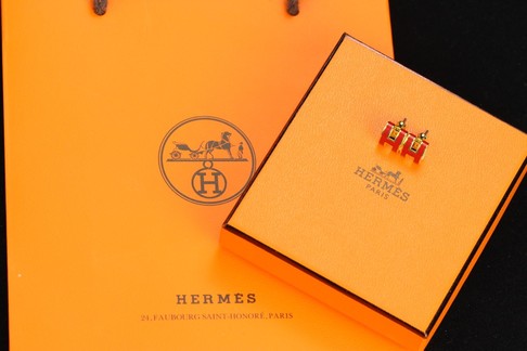 Hermes Wholesale Jewelry Earring Gold Red Yellow