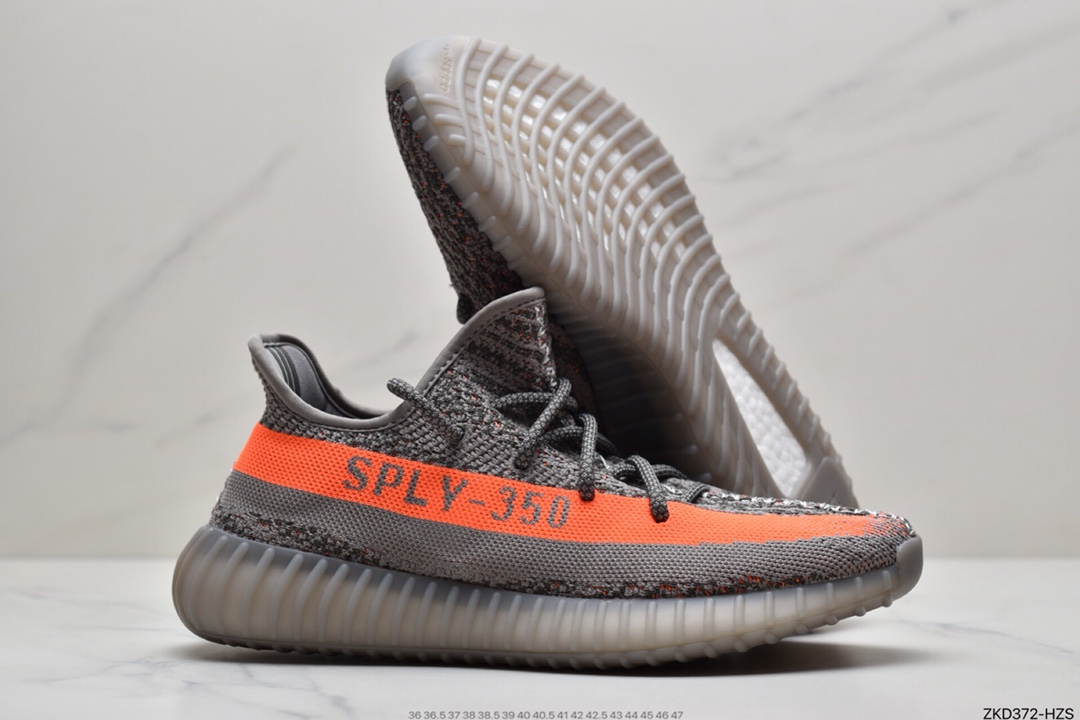 270 Yeezy Boost 350 V2 灰橙满天星 GW1229