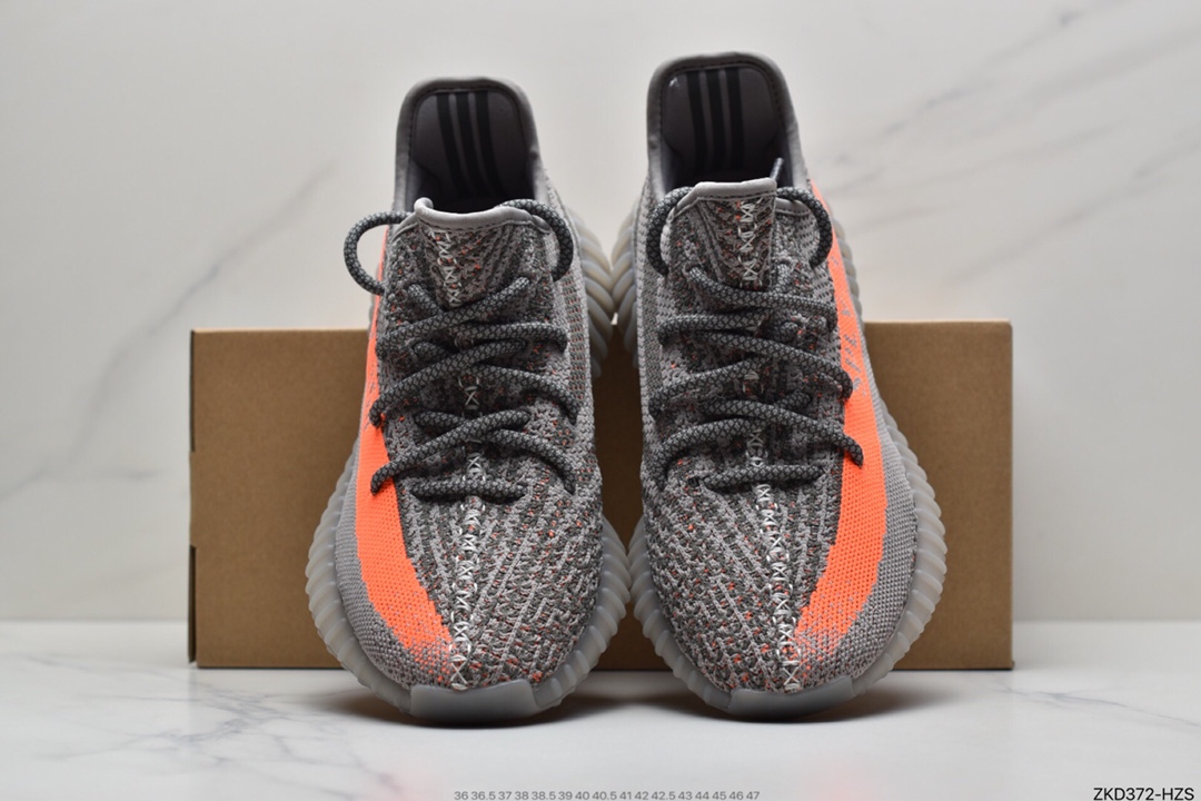 270 Yeezy Boost 350 V2 灰橙满天星 GW1229