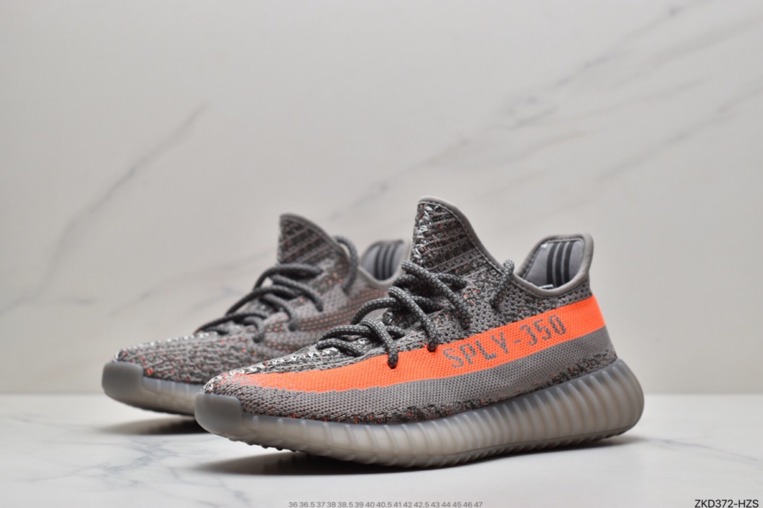 270 Yeezy Boost 350 V2 灰橙满天星 GW1229