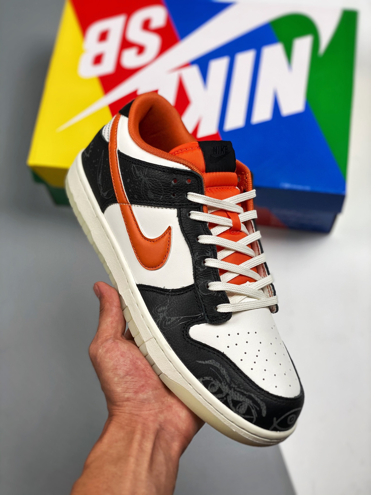 Apoya la tienda 3 NK Dunk Low "Halloween" Halloween, negro, blanco y naranja, muy recomendado 👏 #Etiqueta tejida de fá…