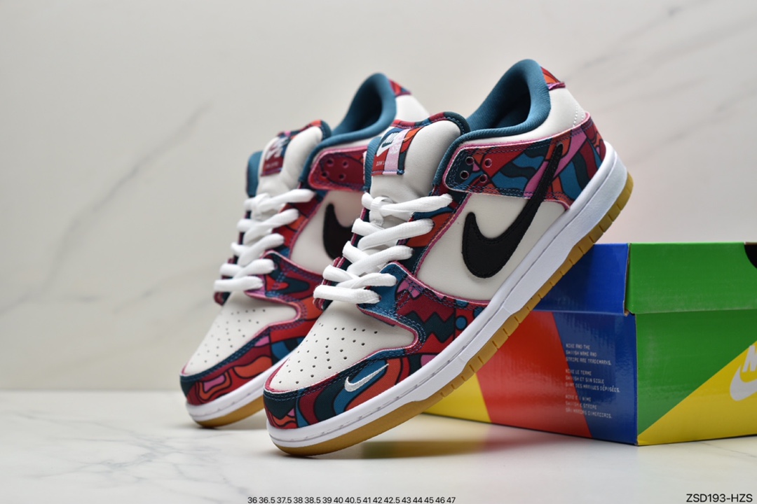 320 Parra x Nike SB Dunk Low Pro QS”Abstract Art” DH7695-600