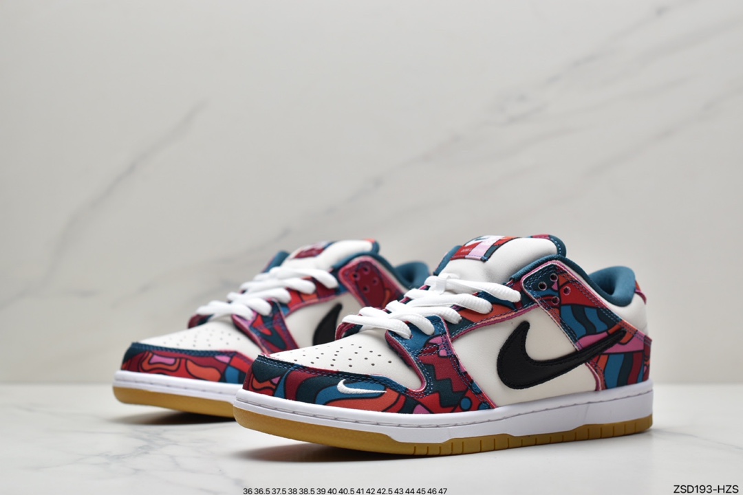 320 Parra x Nike SB Dunk Low Pro QS”Abstract Art” DH7695-600