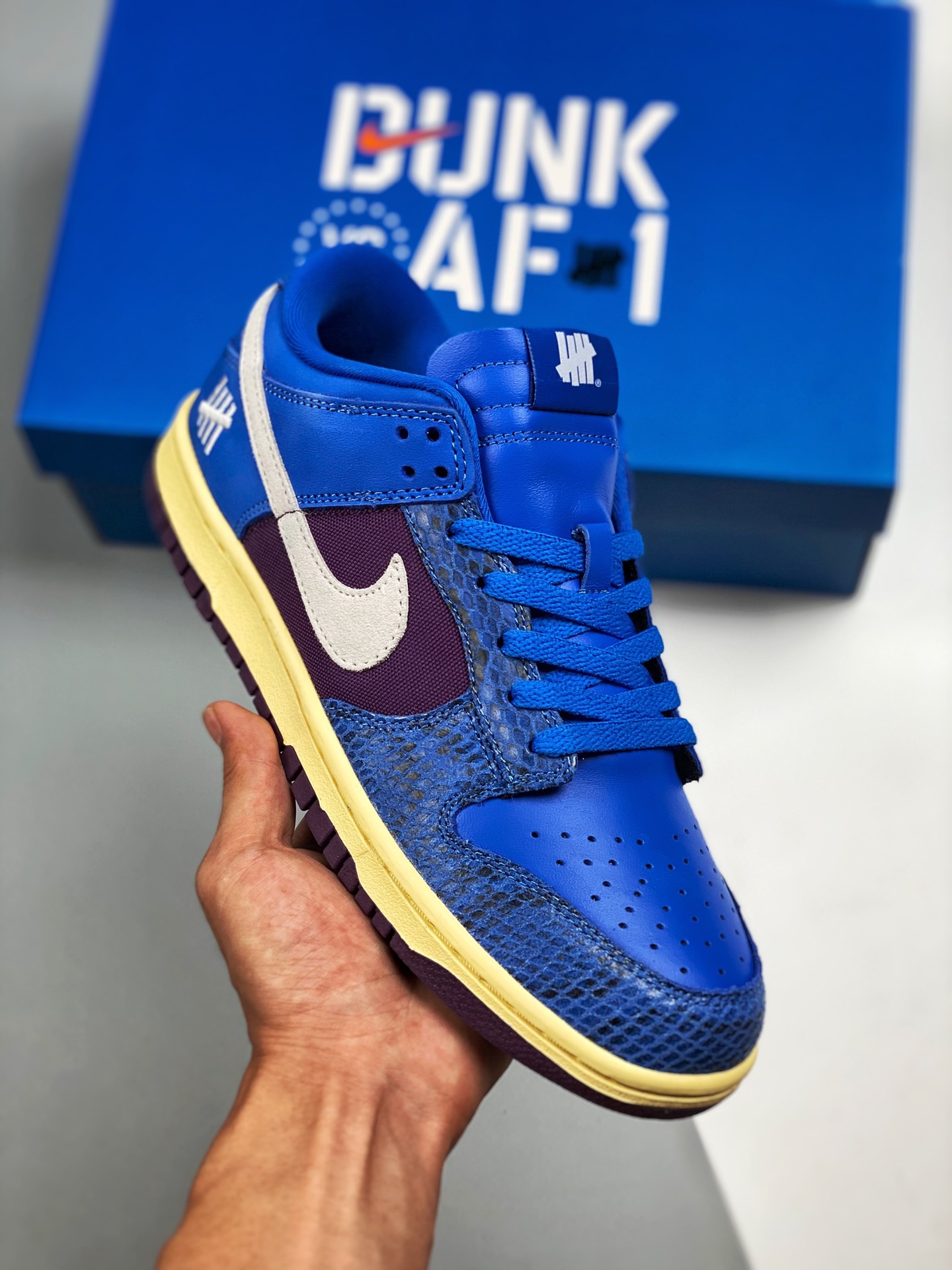 Apoya la tienda 3 Undefeated x NK Dunk Low SP, piel de serpiente, azul y púrpura, producción original pura de fábrica, …