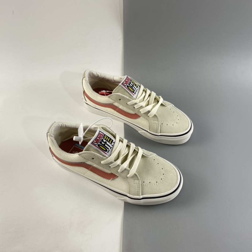 P150  VANS SK8-LOW 范斯经典款米白橘低帮休闲板鞋帆布鞋 VN0A4UWI4WU