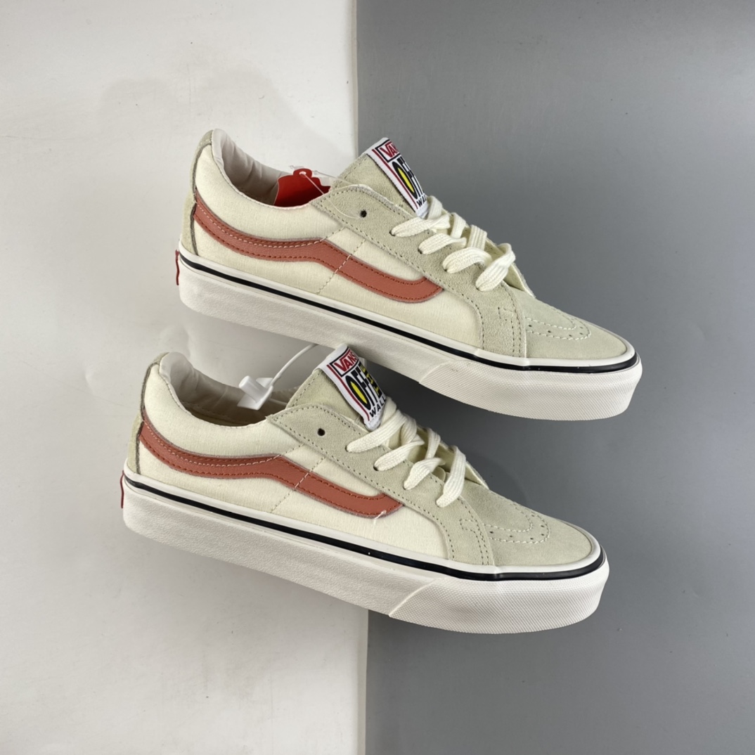 P150  VANS SK8-LOW 范斯经典款米白橘低帮休闲板鞋帆布鞋 VN0A4UWI4WU