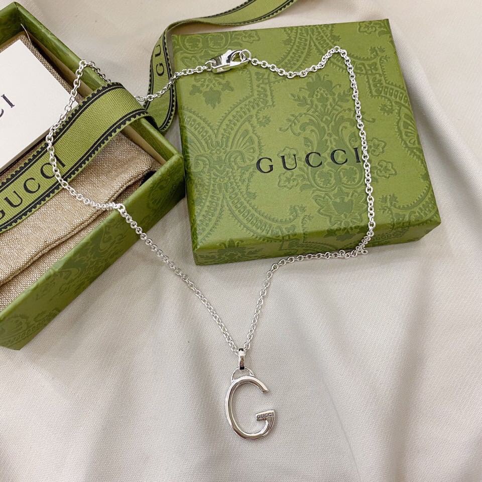 NO:101494,Gucci sterling silver large G pendant simple necklace size 42cm, Gucci necklace, gucci, gucci, necklace, pure silver19860909Gucci古驰纯银大G吊坠简约项链 尺寸42cm,古驰项链,gucci,gucci,necklace,pure silver,Jewelry