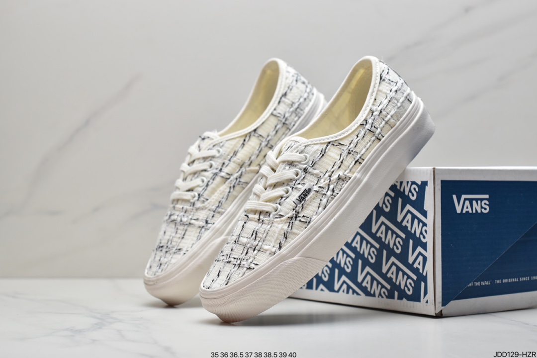 120 万斯 Vans Authentic Vault 小香风系列 精品粗呢花面料帆布鞋甜美可爱男女情侣鞋板鞋