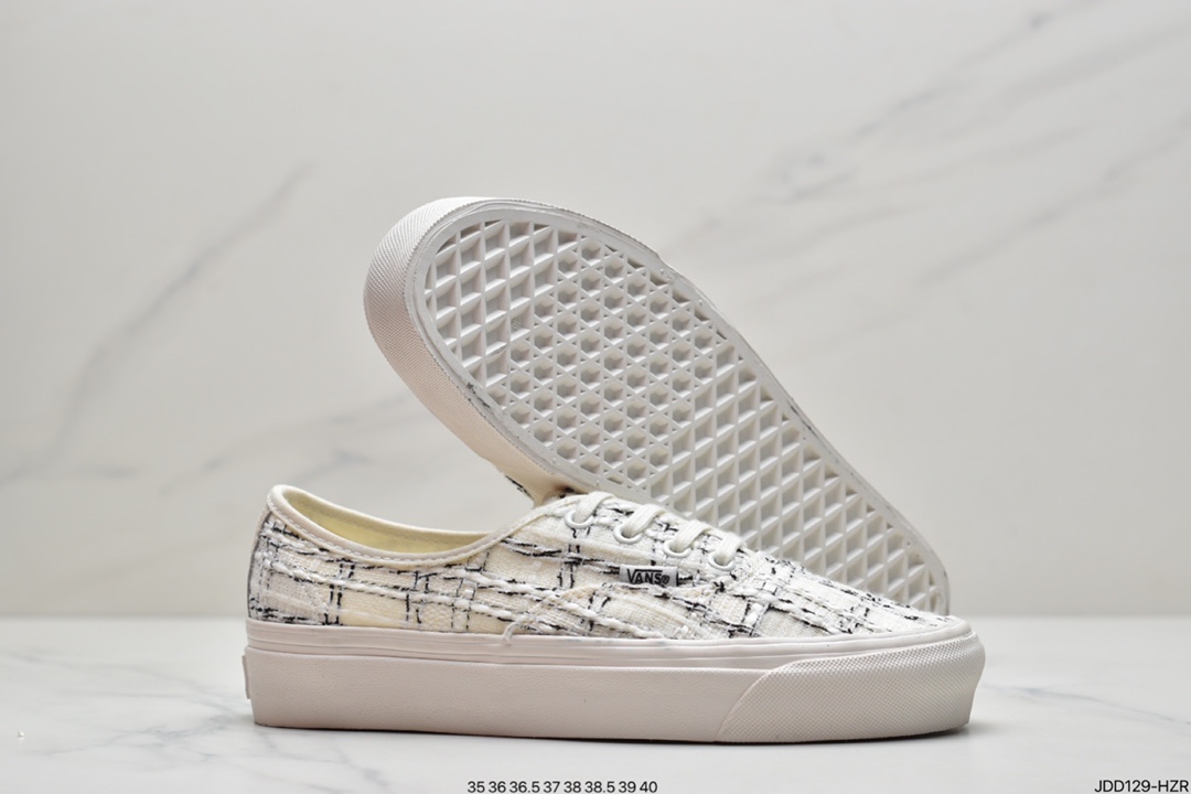 120 万斯 Vans Authentic Vault 小香风系列 精品粗呢花面料帆布鞋甜美可爱男女情侣鞋板鞋