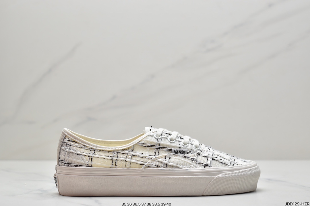 120 万斯 Vans Authentic Vault 小香风系列 精品粗呢花面料帆布鞋甜美可爱男女情侣鞋板鞋