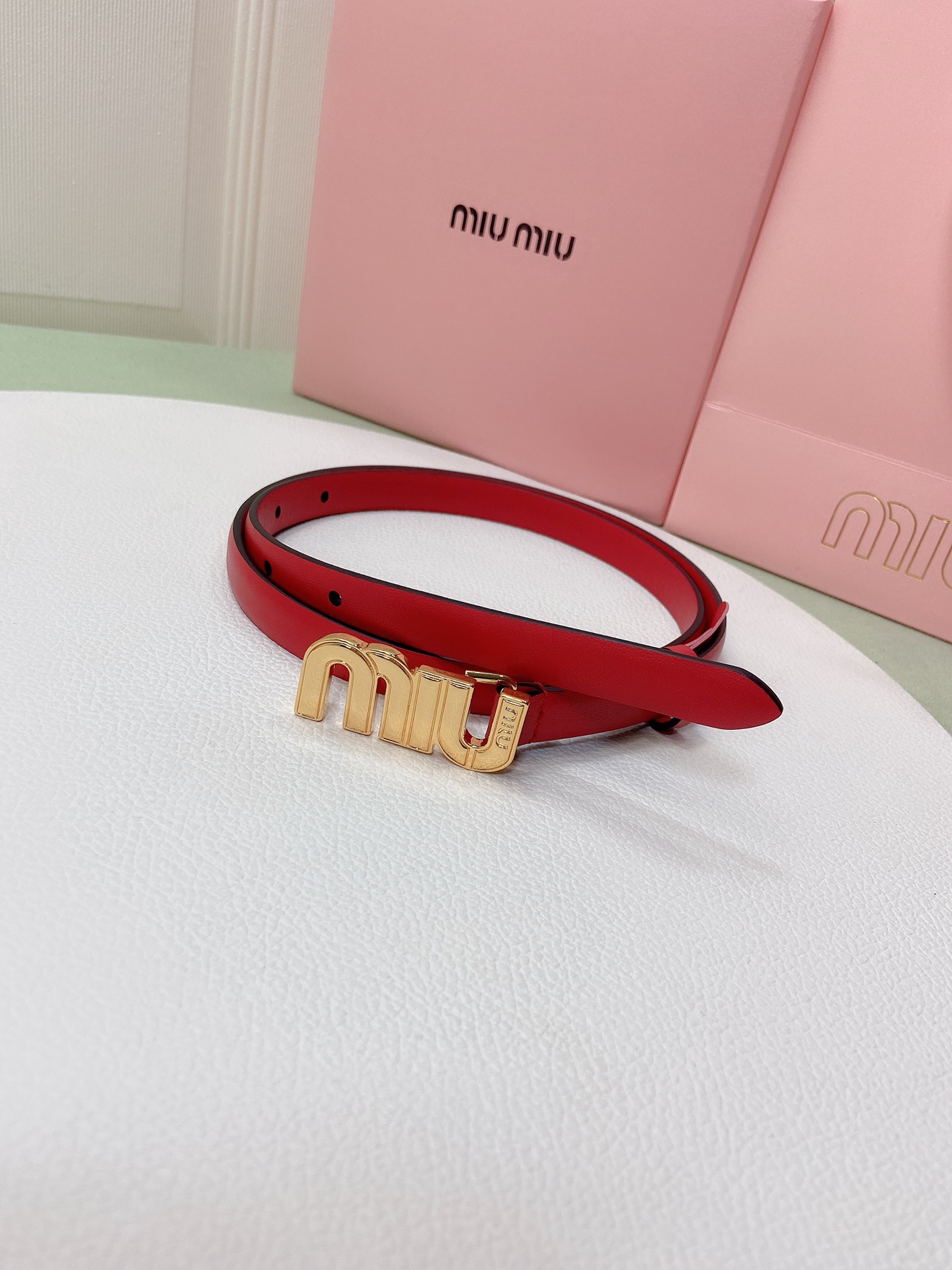 New Miu Miu Women’s Leather Belt with Metal Detail for Elevated Style - 图片 9