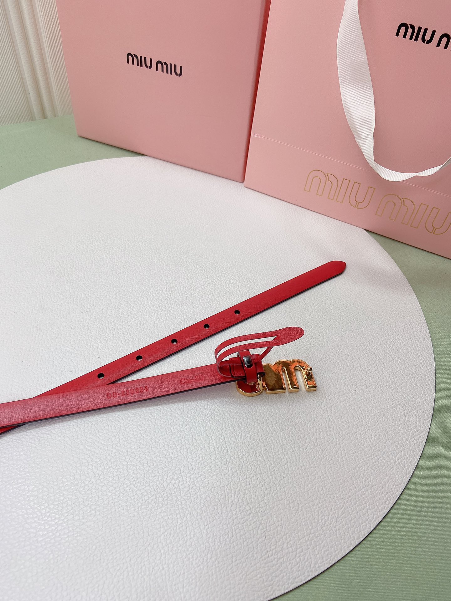 New Miu Miu Women’s Leather Belt with Metal Detail for Elevated Style - 图片 6