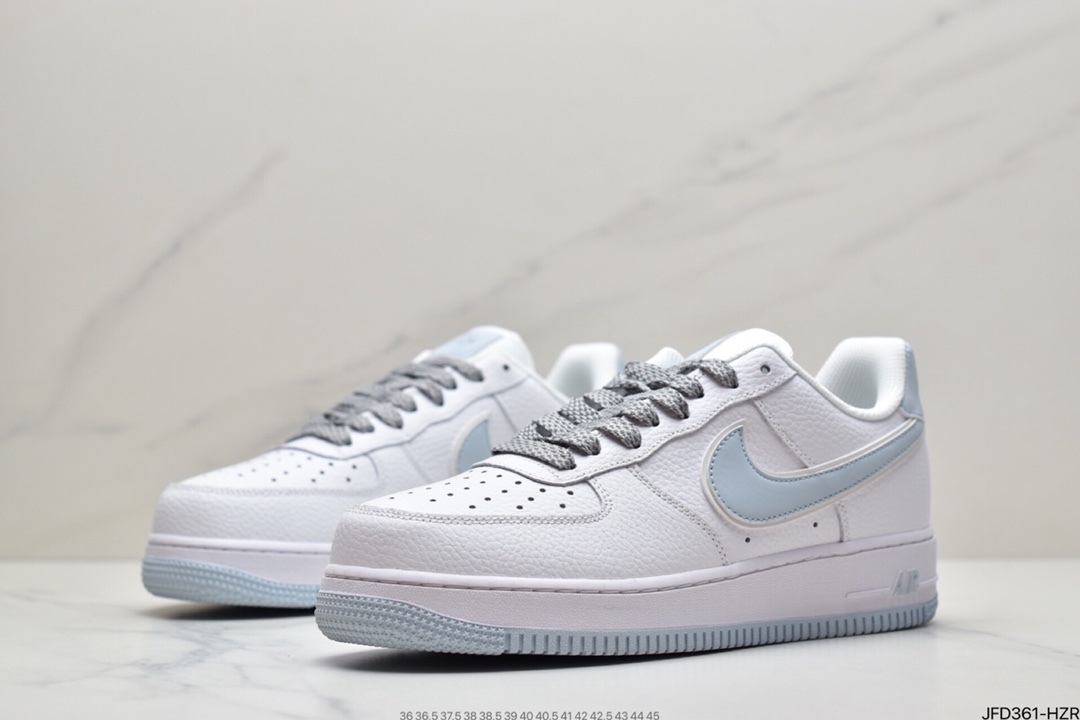 170 耐克Nike Air Force 1’07”White/Moonlight Reflectiv”空军一号经典低帮百搭休闲运动板鞋“皮革白月兰3M天使反光”  AQ2566-201