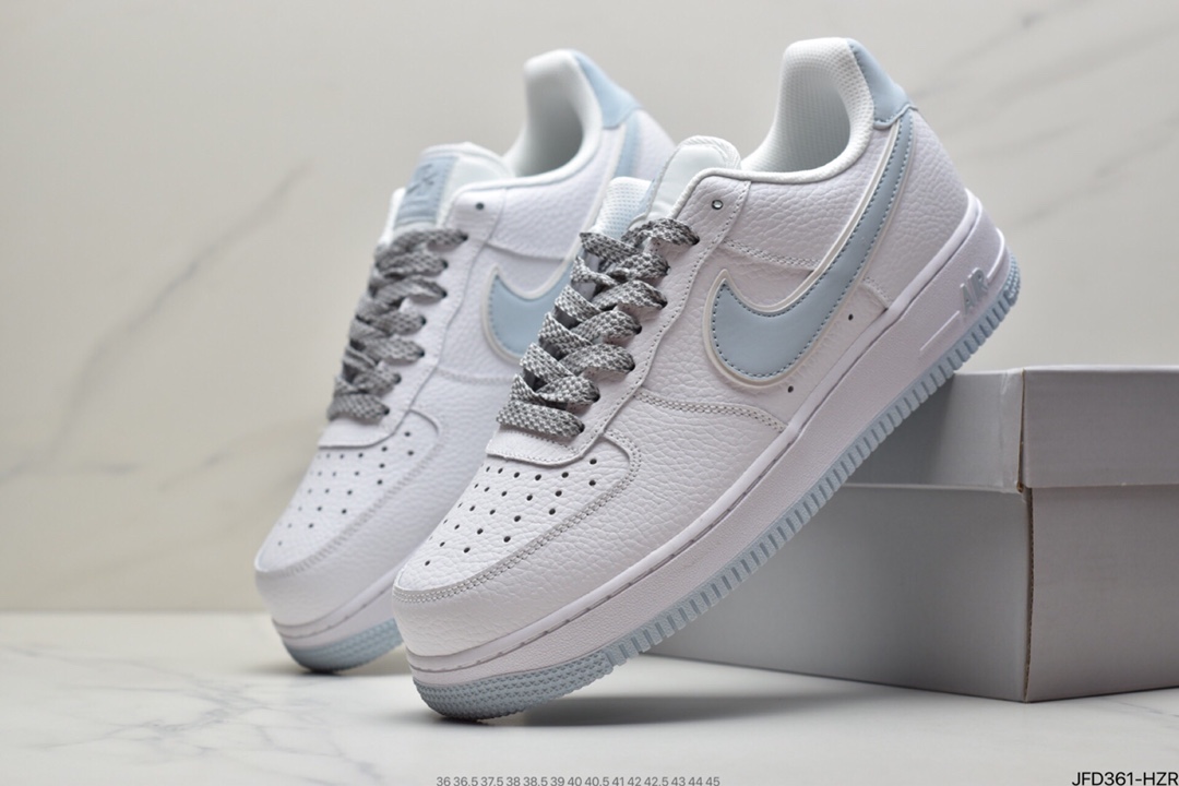 170 耐克Nike Air Force 1’07”White/Moonlight Reflectiv”空军一号经典低帮百搭休闲运动板鞋“皮革白月兰3M天使反光”  AQ2566-201