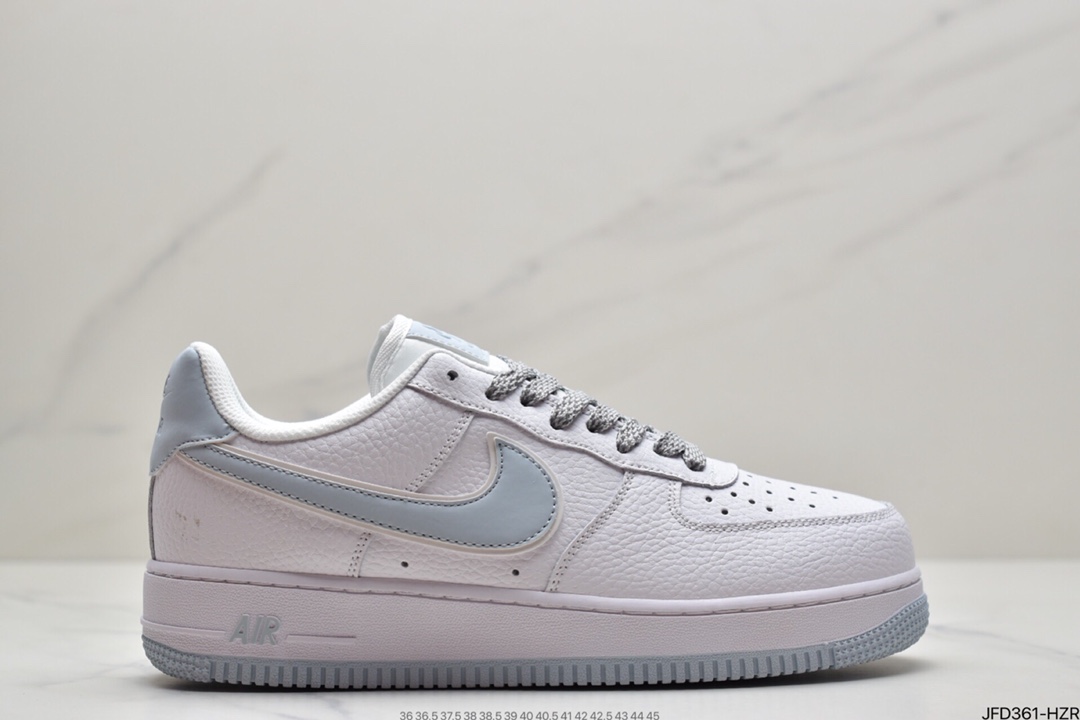 170 耐克Nike Air Force 1’07”White/Moonlight Reflectiv”空军一号经典低帮百搭休闲运动板鞋“皮革白月兰3M天使反光”  AQ2566-201
