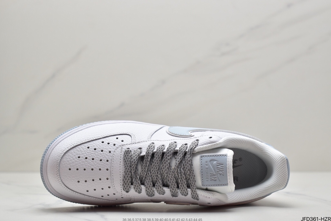 170 耐克Nike Air Force 1’07”White/Moonlight Reflectiv”空军一号经典低帮百搭休闲运动板鞋“皮革白月兰3M天使反光”  AQ2566-201