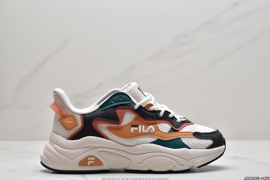 180 斐乐Fila Retro Running 火星系列老爹风增高复古中性休闲运动慢跑鞋“网织米黄白樱花粉薄荷绿”T12W135205FLV