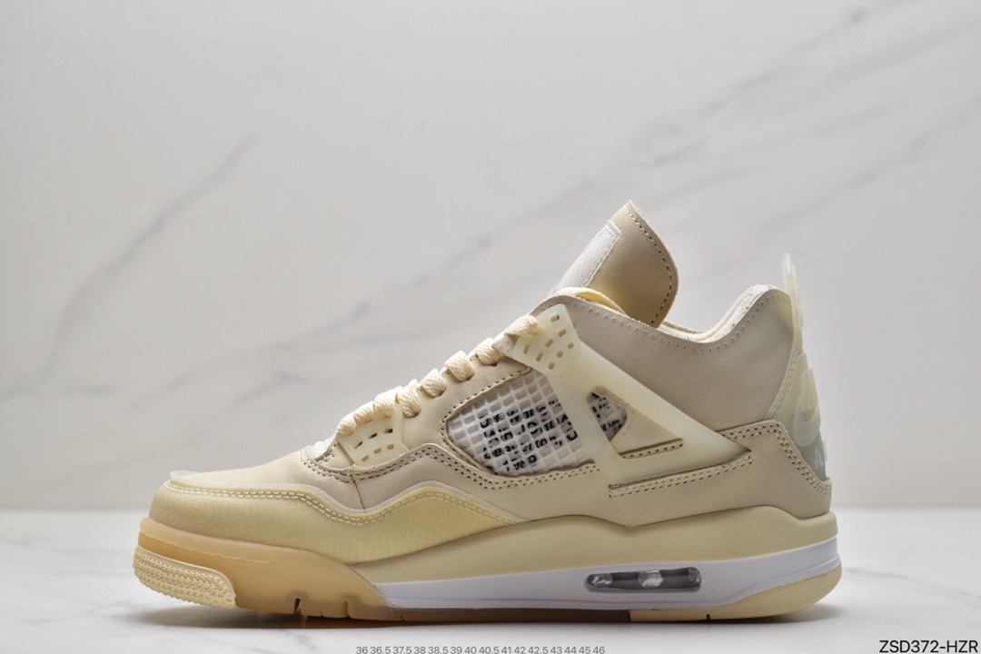320 Off-White x Air Jordan AJ4 Retro”Cream/Sail”“OW联名白帆”CV9388-100