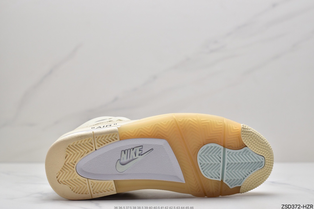 320 Off-White x Air Jordan AJ4 Retro”Cream/Sail”“OW联名白帆”CV9388-100