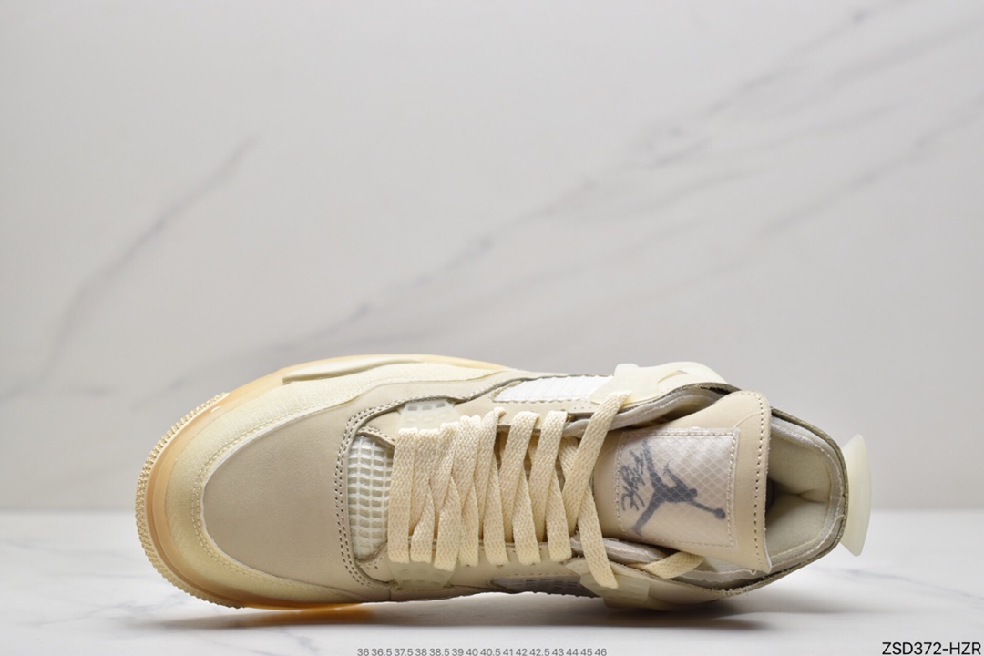 320 Off-White x Air Jordan AJ4 Retro”Cream/Sail”“OW联名白帆”CV9388-100