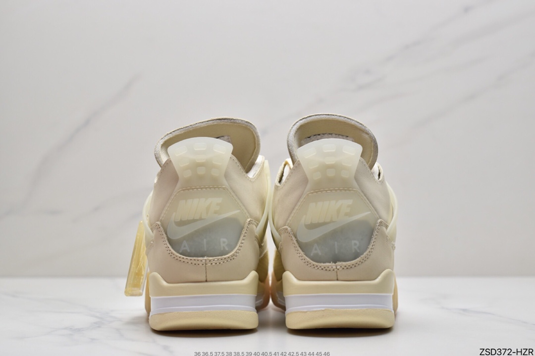 320 Off-White x Air Jordan AJ4 Retro”Cream/Sail”“OW联名白帆”CV9388-100